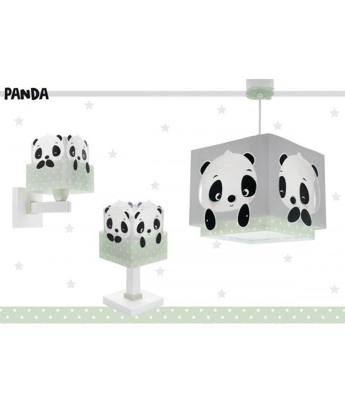 Candeeiro infantil de parede Panda verde