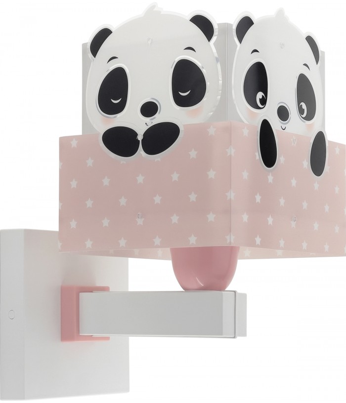 Aplique de pared infantil Panda rosa