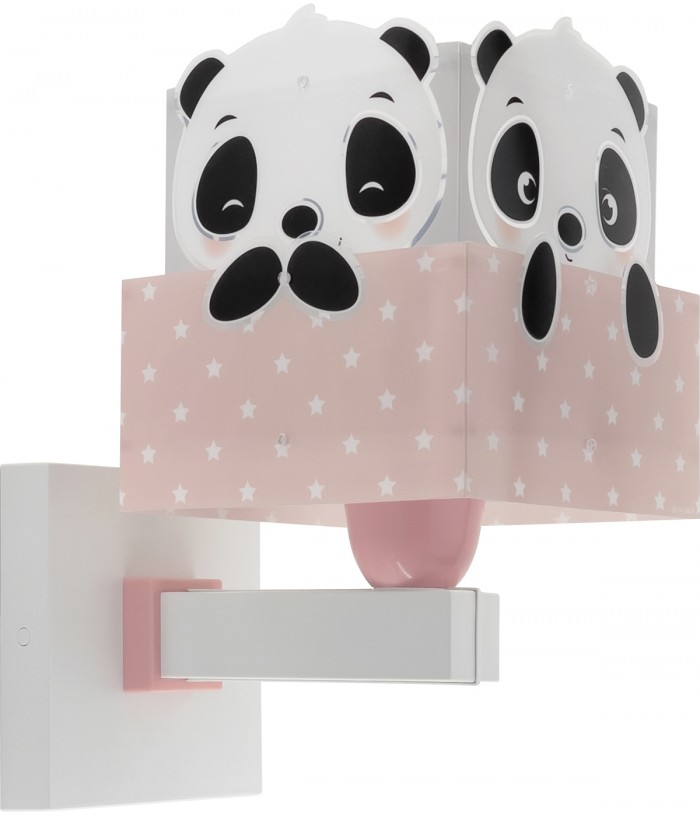 Aplique de pared infantil Panda rosa