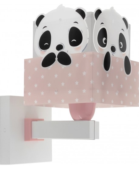 Aplique de pared infantil Panda rosa