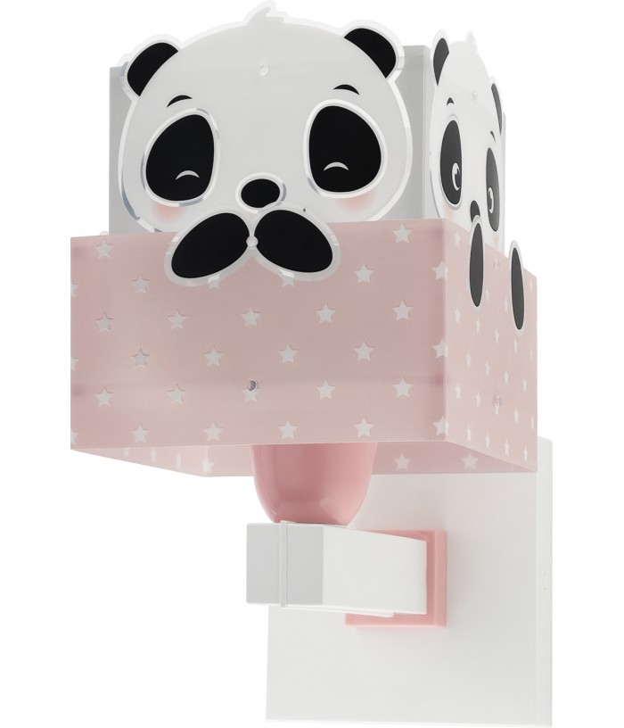 Candeeiro infantil de parede Panda rosa