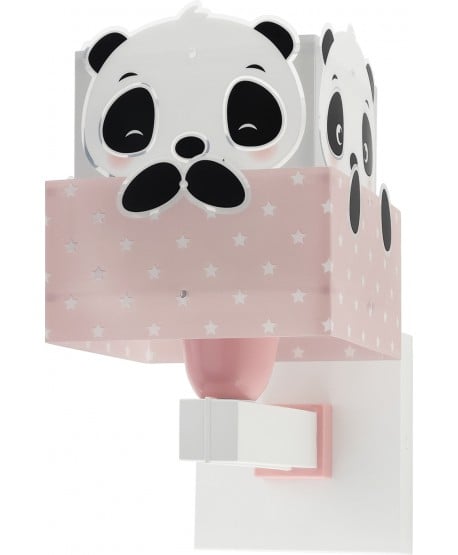 Aplique de pared infantil Panda rosa