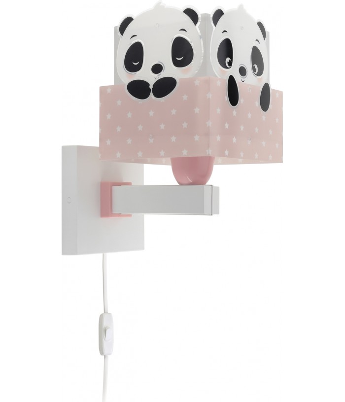 Aplique de pared infantil Panda rosa