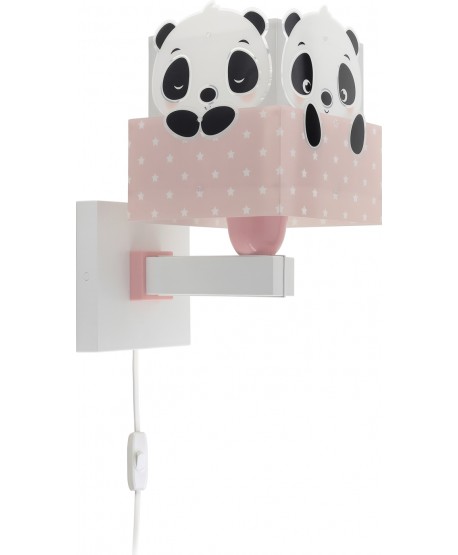 Aplique de pared infantil Panda rosa