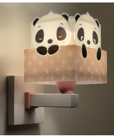 Aplique de pared infantil Panda rosa