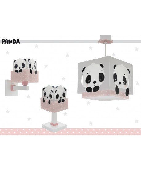Candeeiro infantil de parede Panda rosa