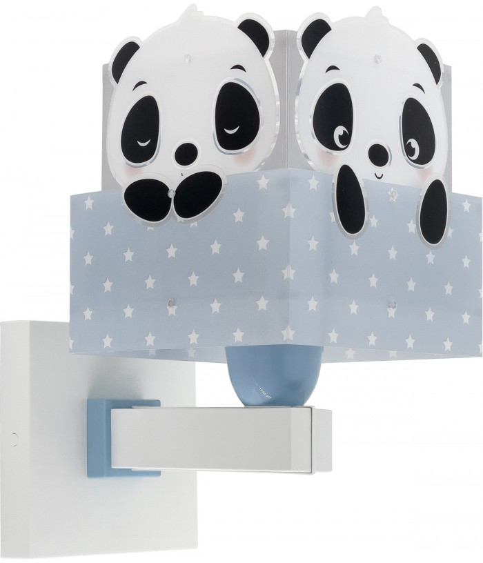 Candeeiro infantil de parede Panda azul