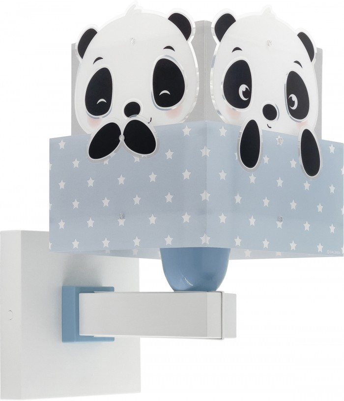 Candeeiro infantil de parede Panda azul