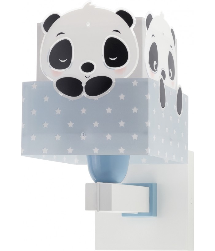 Candeeiro infantil de parede Panda azul