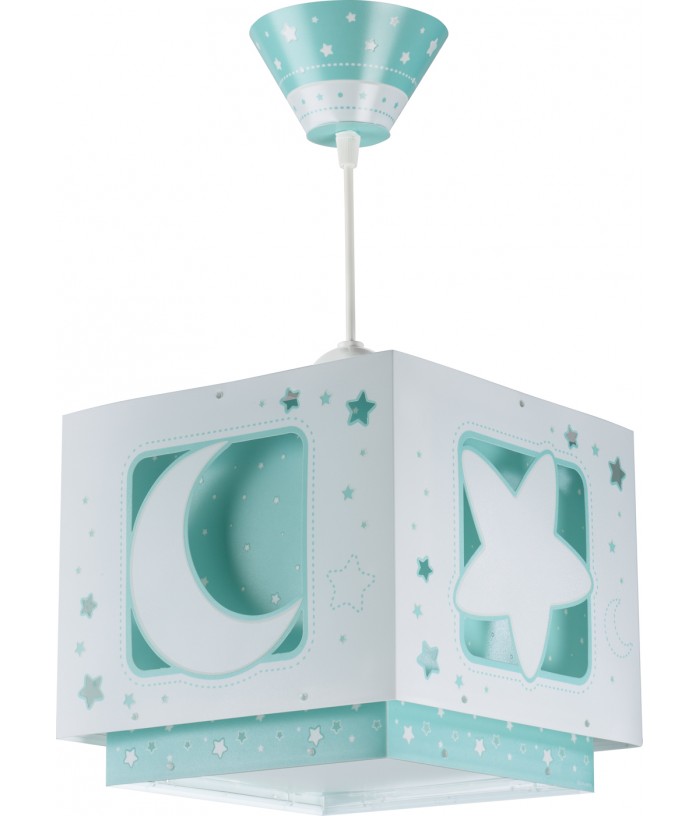 Lámpara de techo infantil Moonlight Luna y Estrellas verde
