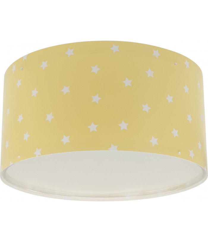 Plafon de teto infantil Star Light amarelo