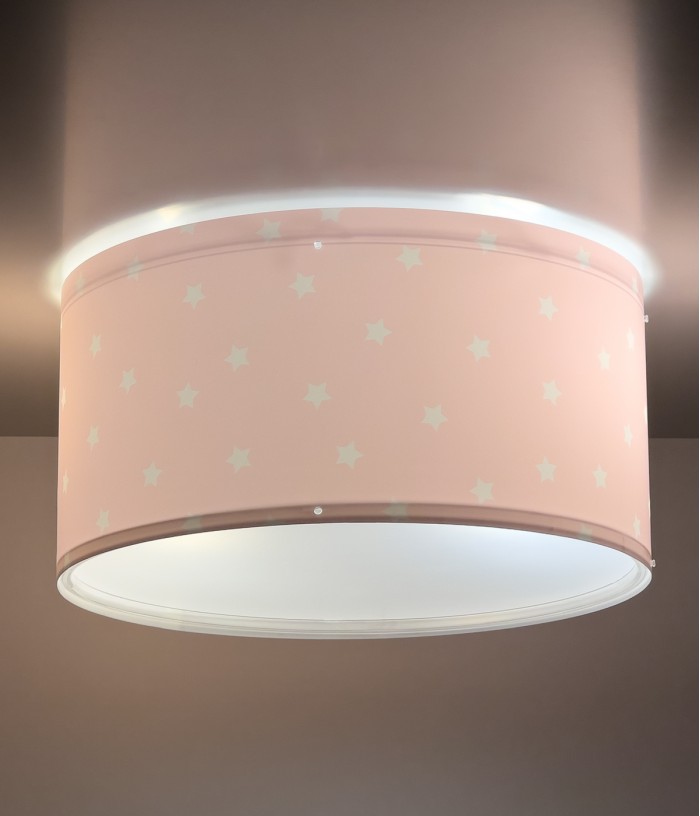 Plafon de teto infantil Star Light Estrela rosa