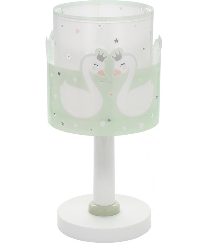 Lámpara de mesa infantil Sweet Love Cisnes Verde