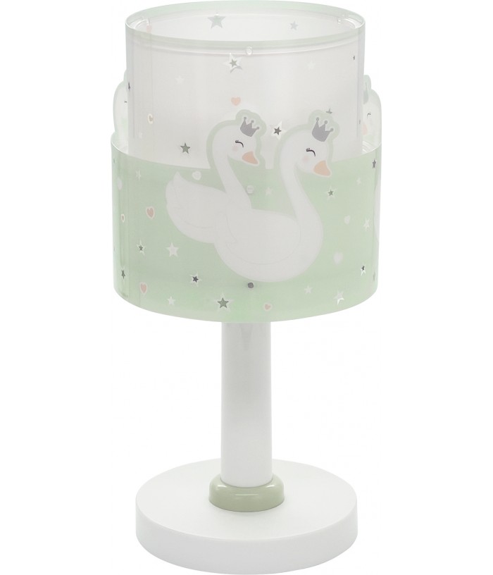 Lámpara de mesa infantil Sweet Love Cisnes Verde