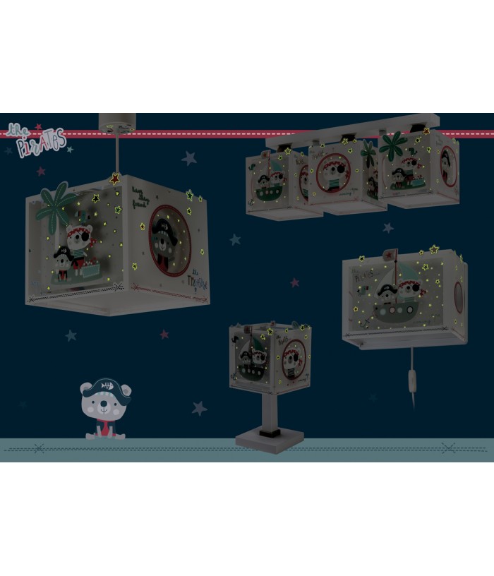Plafonnier à 3 lampes pour enfants The Pirates