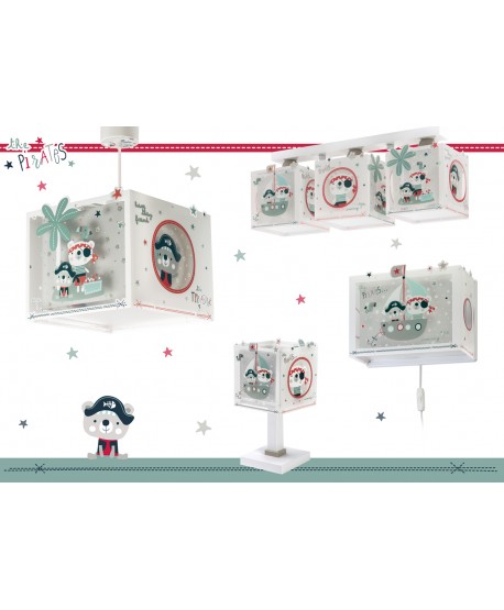 Plafonnier à 3 lampes pour enfants The Pirates