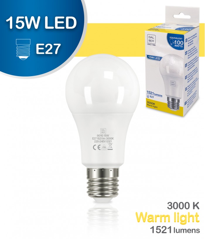 LED Lamp E27 15W 3000k Warm