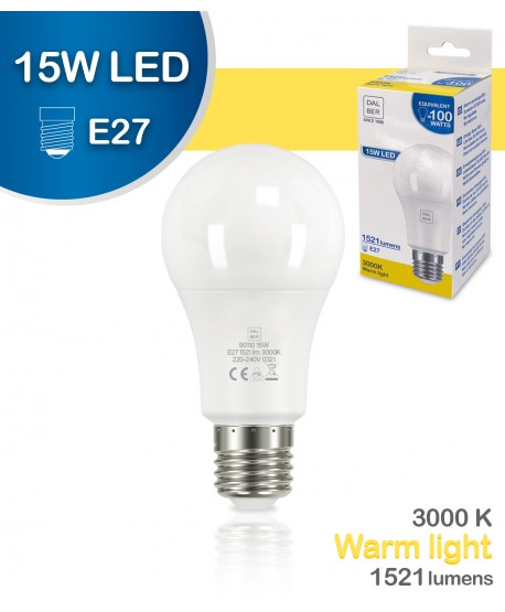 Bombilla LED E27 15W 3000k Cálida