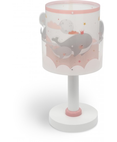Children's table lamp Whale Dreams pink