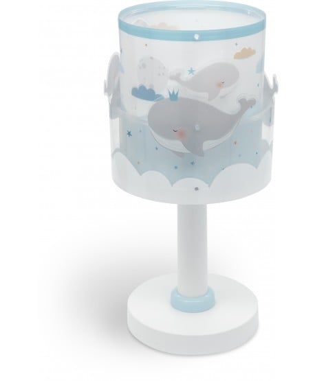 Lámpara de mesa infantil Whale Dreams Ballenas azul