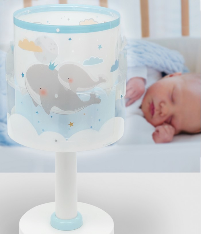 Candeeiro de mesa infantil Whale Dreams Baleia azul