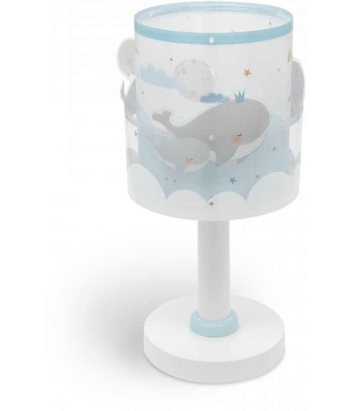 Candeeiro de mesa infantil Whale Dreams Baleia azul