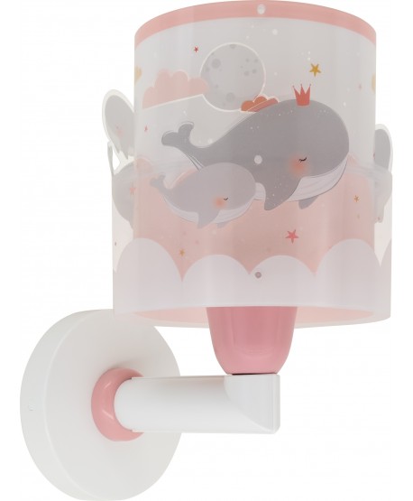 Aplique de pared infantil Whale Dreams Ballenas rosa