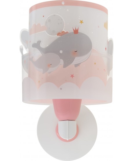 Children's wall lamp Whale Dreams pink