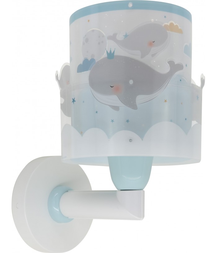 Aplique de pared infantil Whale Dreams Ballenas azul