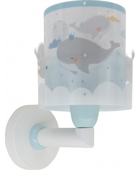 Candeeiro de parede infantil Whale Dreams Baleia azul