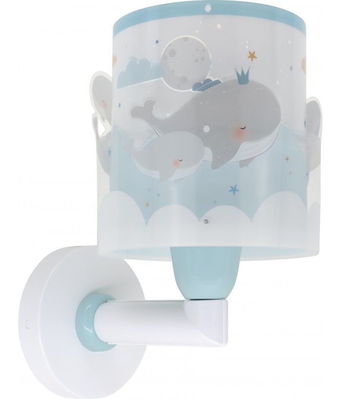 Aplique de pared infantil Whale Dreams Ballenas azul