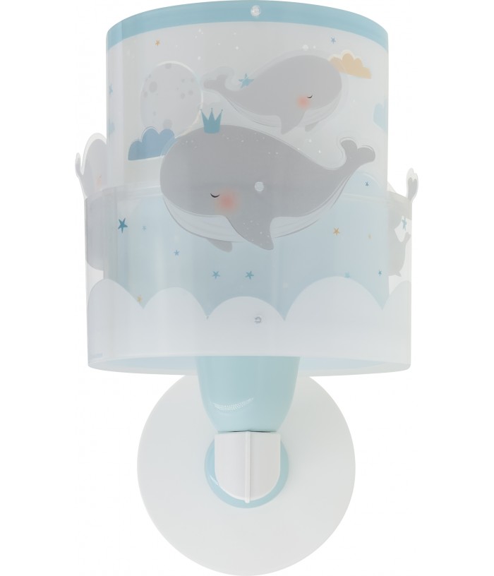 Aplique de pared infantil Whale Dreams Ballenas azul