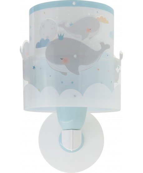 Aplique de pared infantil Whale Dreams Ballenas azul