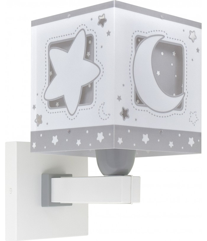 Aplique de pared infantil Moonlight Luna y Estrellas gris