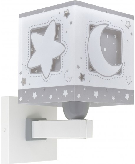 Aplique de pared infantil Moonlight Luna y Estrellas gris