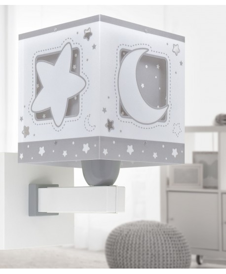 Aplique de pared infantil Moonlight Luna y Estrellas gris