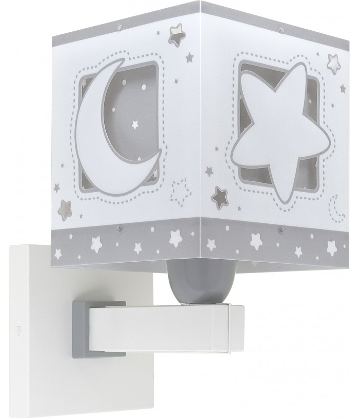 Aplique de pared infantil Moonlight Luna y Estrellas gris