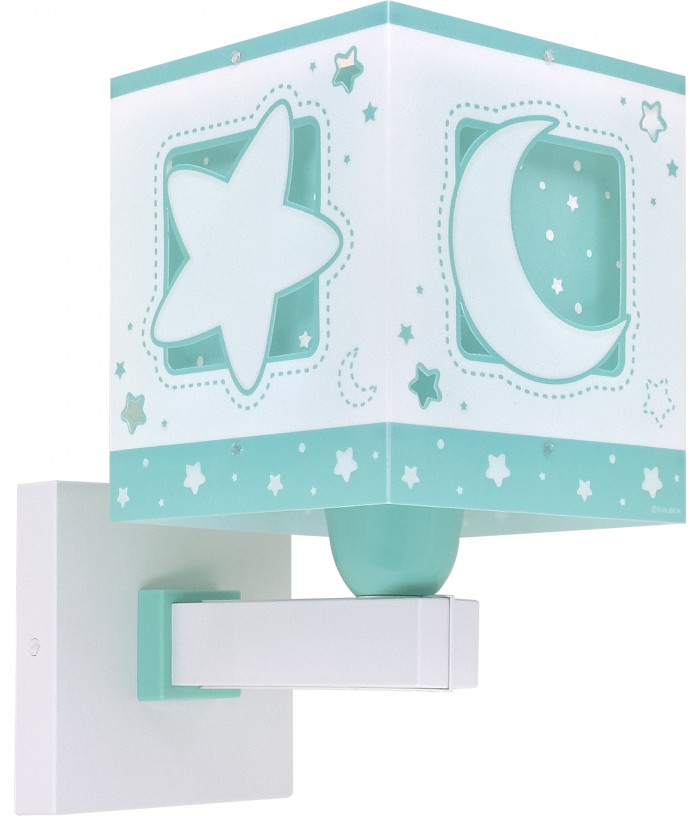 Aplique de pared infantil Moonlight Luna y Estrellas verde