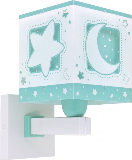 Applique murale pour enfant Moonlight lune et étoiles vert