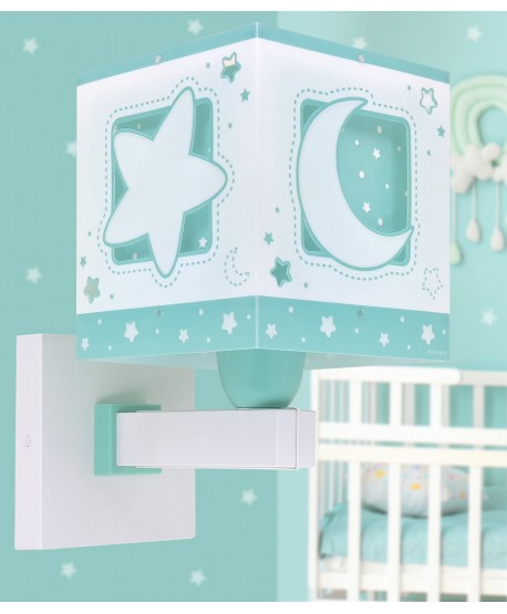 Aplique de pared infantil Moonlight Luna y Estrellas verde