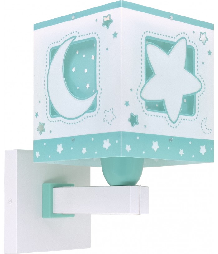 Applique per bambini Moonlight luna e stelle verde