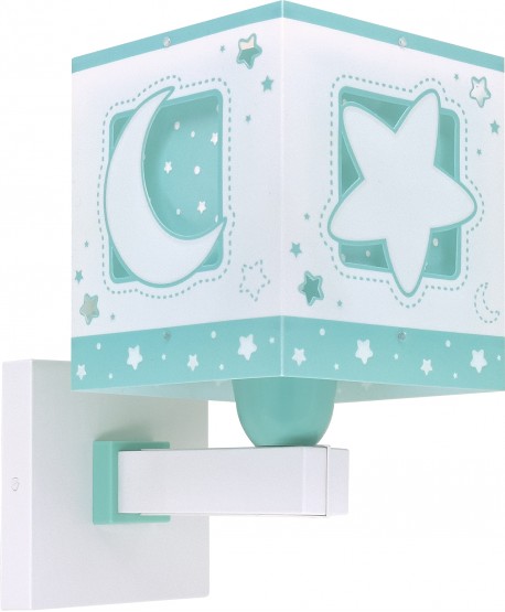 Applique murale pour enfant Moonlight lune et étoiles vert