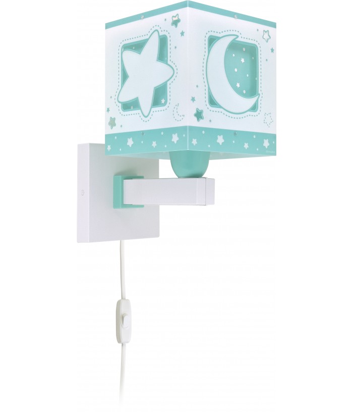 Aplique de pared infantil Moonlight Luna y Estrellas verde