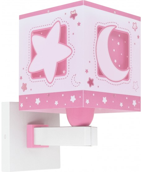 Aplique de pared infantil Moonlight Luna y Estrellas rosa