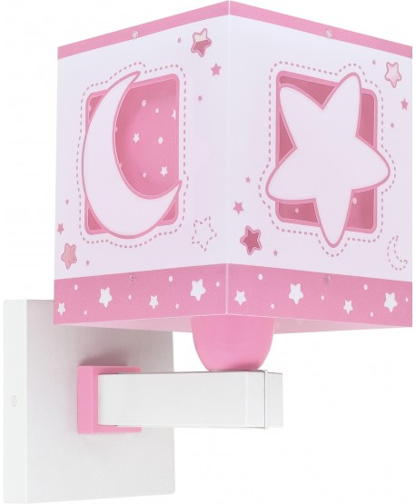 Aplique de pared infantil Moonlight Luna y Estrellas rosa