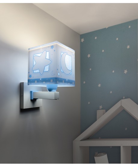 Aplique de pared infantil Moonlight Luna y Estrellas azul