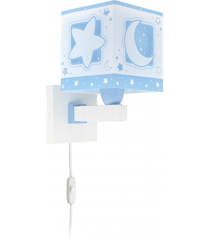 Aplique de pared infantil Moonlight Luna y Estrellas azul