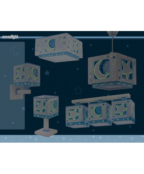 Aplique de pared infantil Moonlight Luna y Estrellas azul