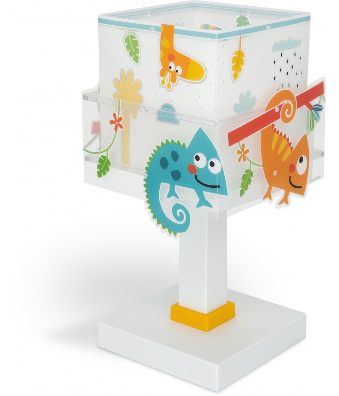 Lampe de chevet pour enfant Happy Jungle caméléon animaux