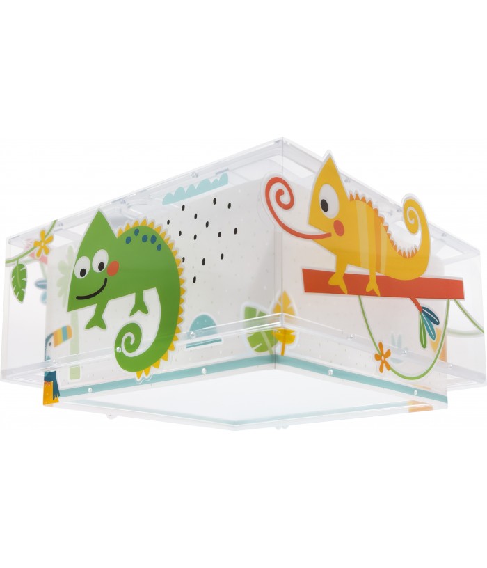 Plafonnier pour enfant Happy Jungle caméléon animaux